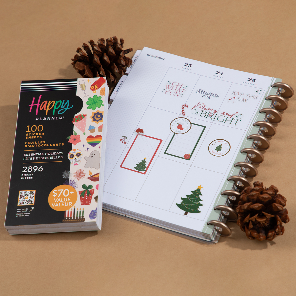 Best Happy Holiday Seasonal Planner Stickers Pack + BONUS 8 Decal Stickers  – Hellooriday