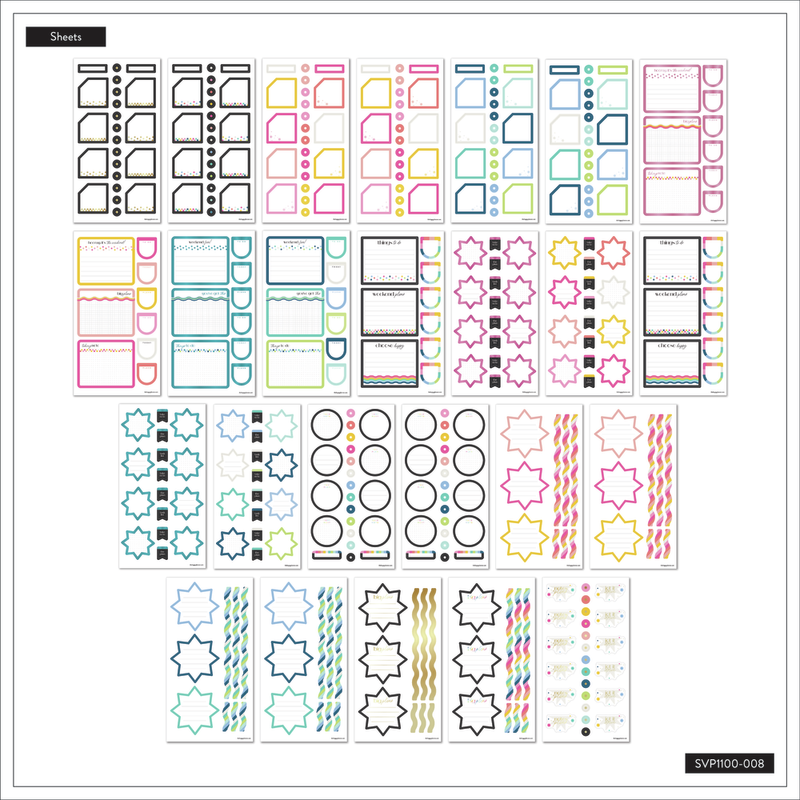 Bright Colorful Boxes - Mega Value Pack Stickers - 100 Sheets