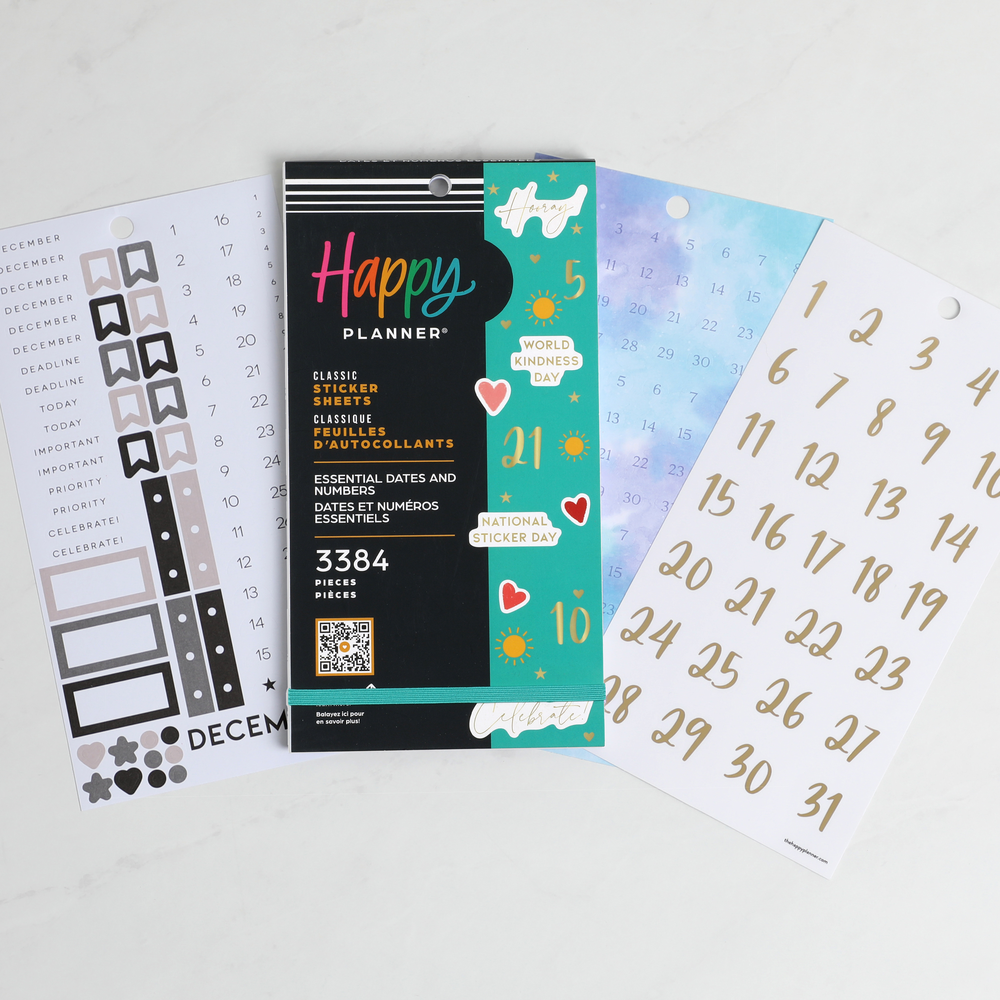 Essentials Set Numbers Value Pack Stickers - Essential Dates and Numbers – Happy Planner
