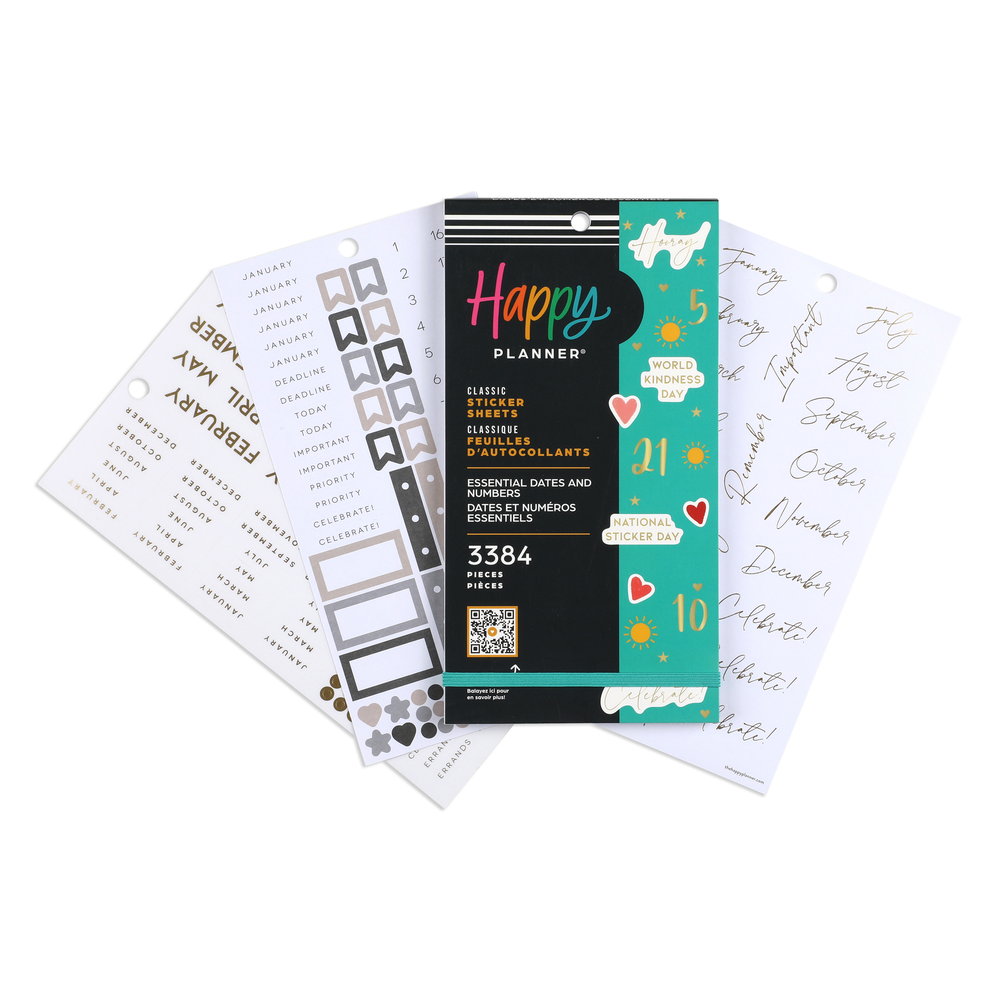 Date Box Sticker Value Pack Stickers - Essential Dates and Numbers – Happy Planner