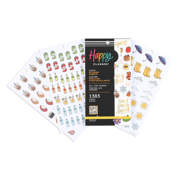 Happy good planner student icons sticker book