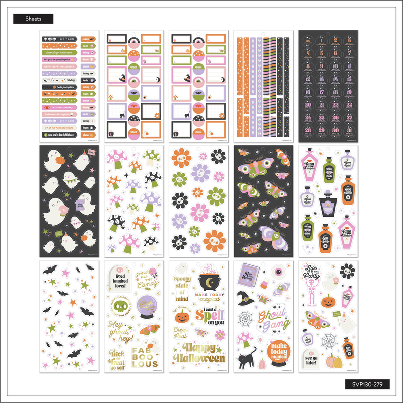 Halloween Planner Sticker Book, Decorative Stickers
