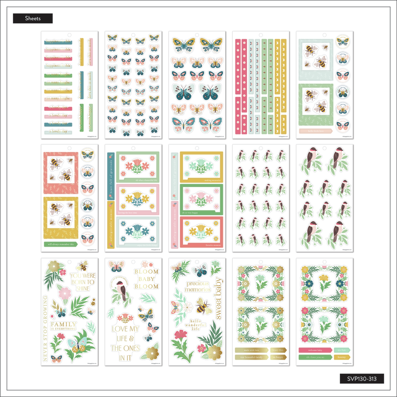 Butterflies and Blooms Baby - Value Pack Stickers - Big