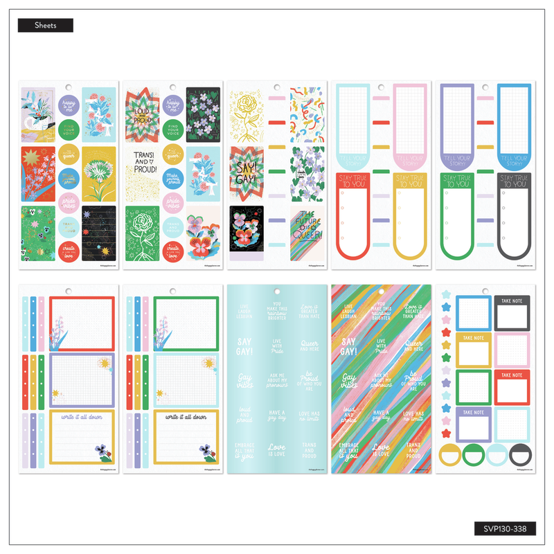 Bug Robbins x Happy Planner Blooming With Pride - Value Pack Stickers
