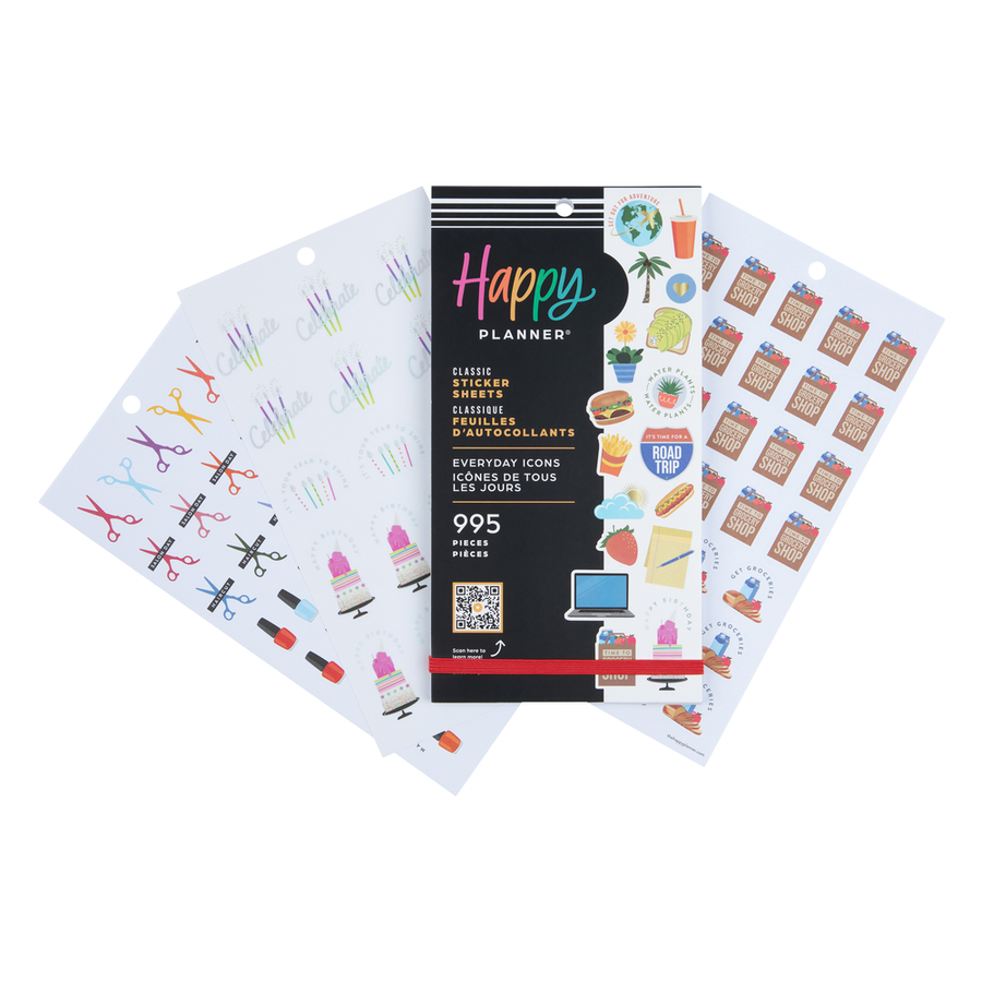 Happy good planner student icons sticker book