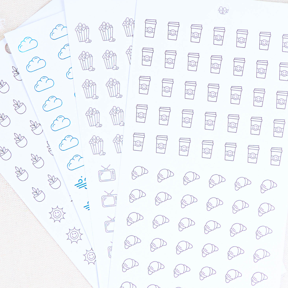 Everyday Neutral Icons - Value Pack Stickers โ Happy Planner
