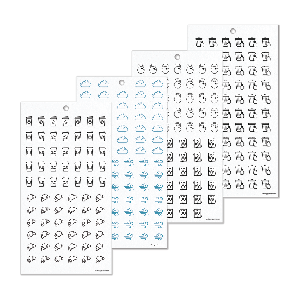 Everyday Neutral Icons - Value Pack Stickers โ Happy Planner