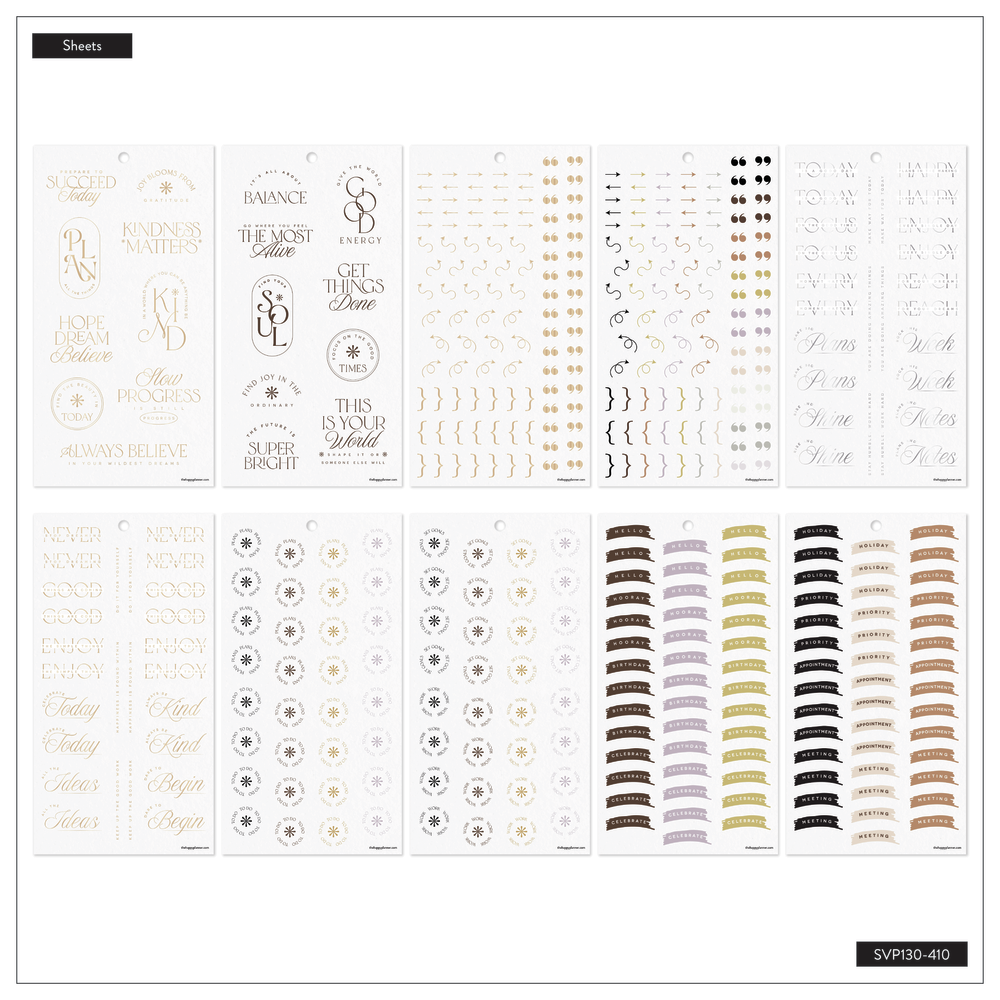 Neutral Chic - Value Pack Stickers โ Happy Planner