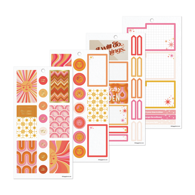 Cat Coq x Happy Planner Retro Sunset - Value Pack Stickers