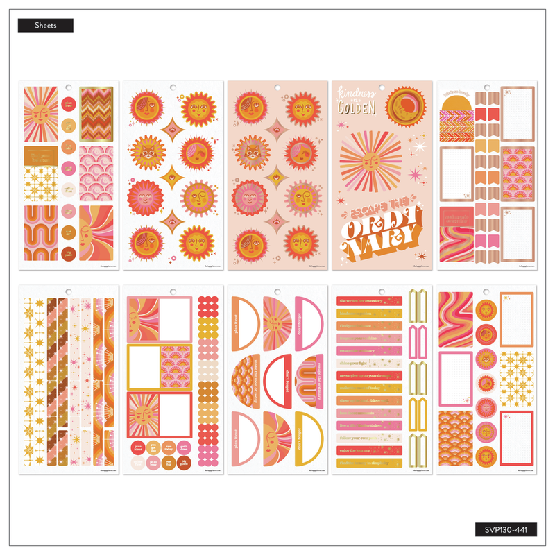 Cat Coq x Happy Planner Retro Sunset - Value Pack Stickers