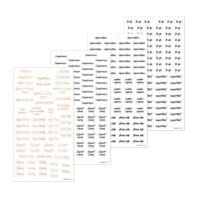 School Words - Value Pack Stickers – Happy Planner
