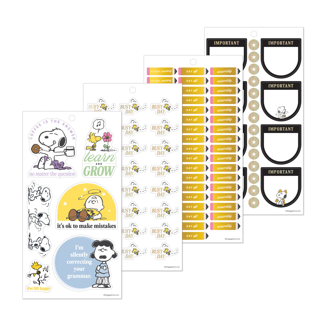 PEANUTS™ Teacher - Value Pack Stickers - Big – Happy Planner