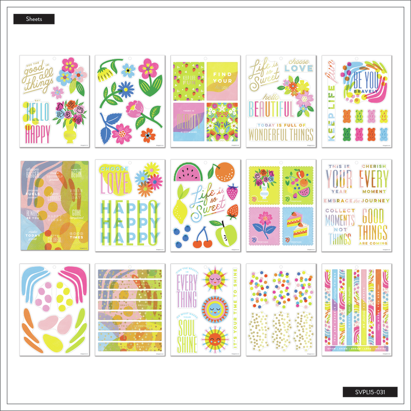 Sunny Risograph - Large Value Pack Stickers