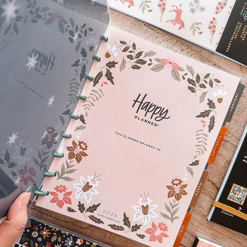 2025 Forest Flowers Planner - Classic Horizontal Layout - 12 Months