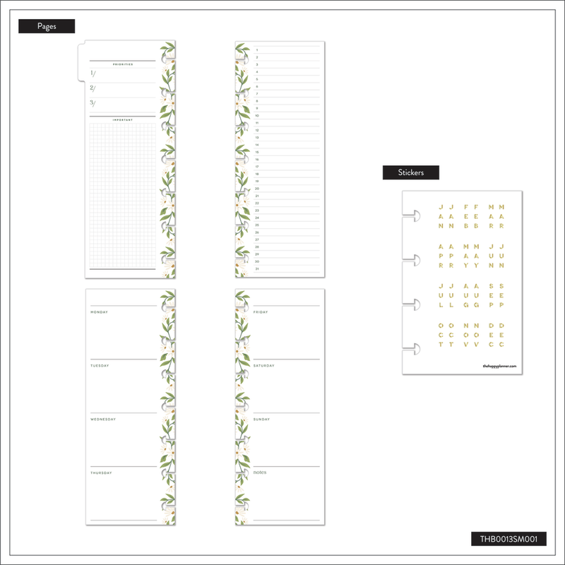 Botanical Blooms - Skinny Mini Undated Planner Bundle