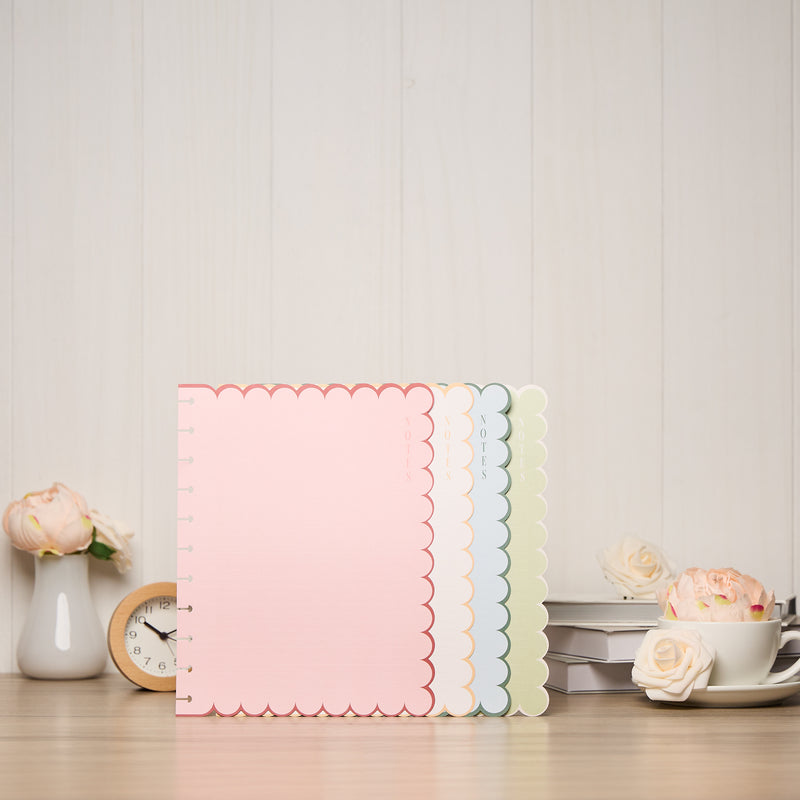 Café Coquette - Scalloped Edge Dotted Lined Big Filler Paper - 40 Sheets