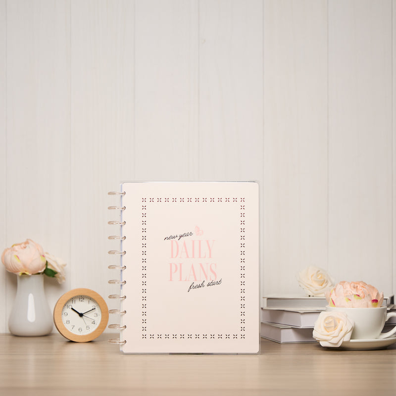 Undated Café Coquette Customizable Planner - Big Horizontal Layout - 12 Months