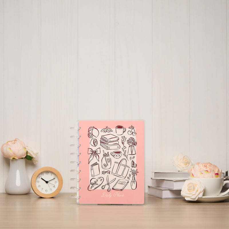 Undated Café Coquette Customizable Planner - Classic Vertical Layout - 12 Months