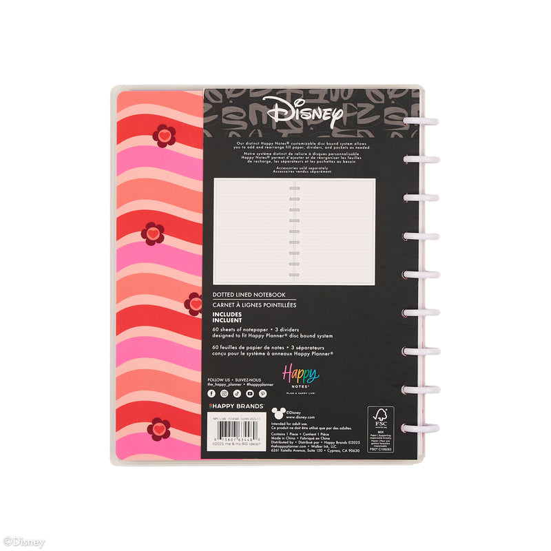 Disney Minnie Mouse Bow Happy - Dotted Lined Classic Notebook - 60 Sheets