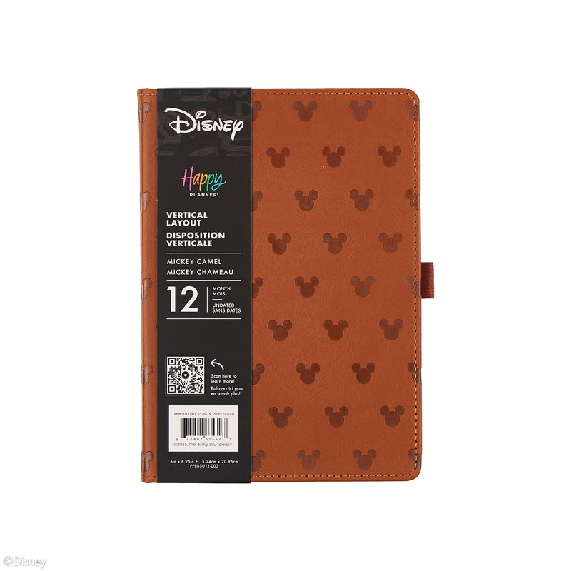 Undated Premium Camel Disney Mickey Mouse Book Bound Planner - Small Dashboard Layout - 12 Months