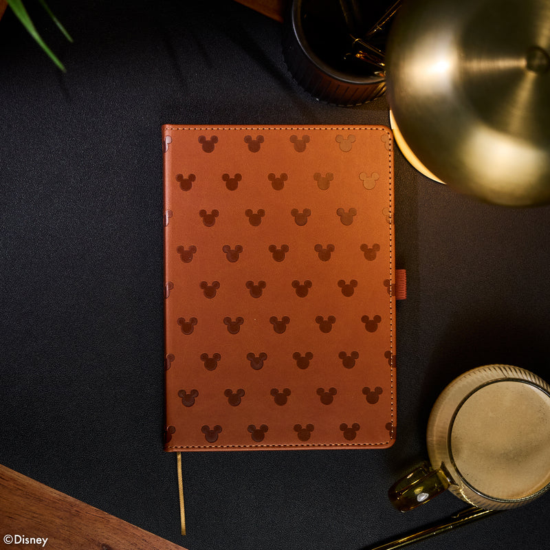 Undated Premium Camel Disney Mickey Mouse Book Bound Planner - Small Dashboard Layout - 12 Months