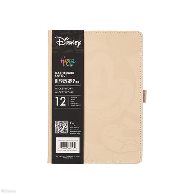 Undated Premium Ivory Disney Mickey Mouse Book Bound Planner - Small Dashboard Layout - 12 Months