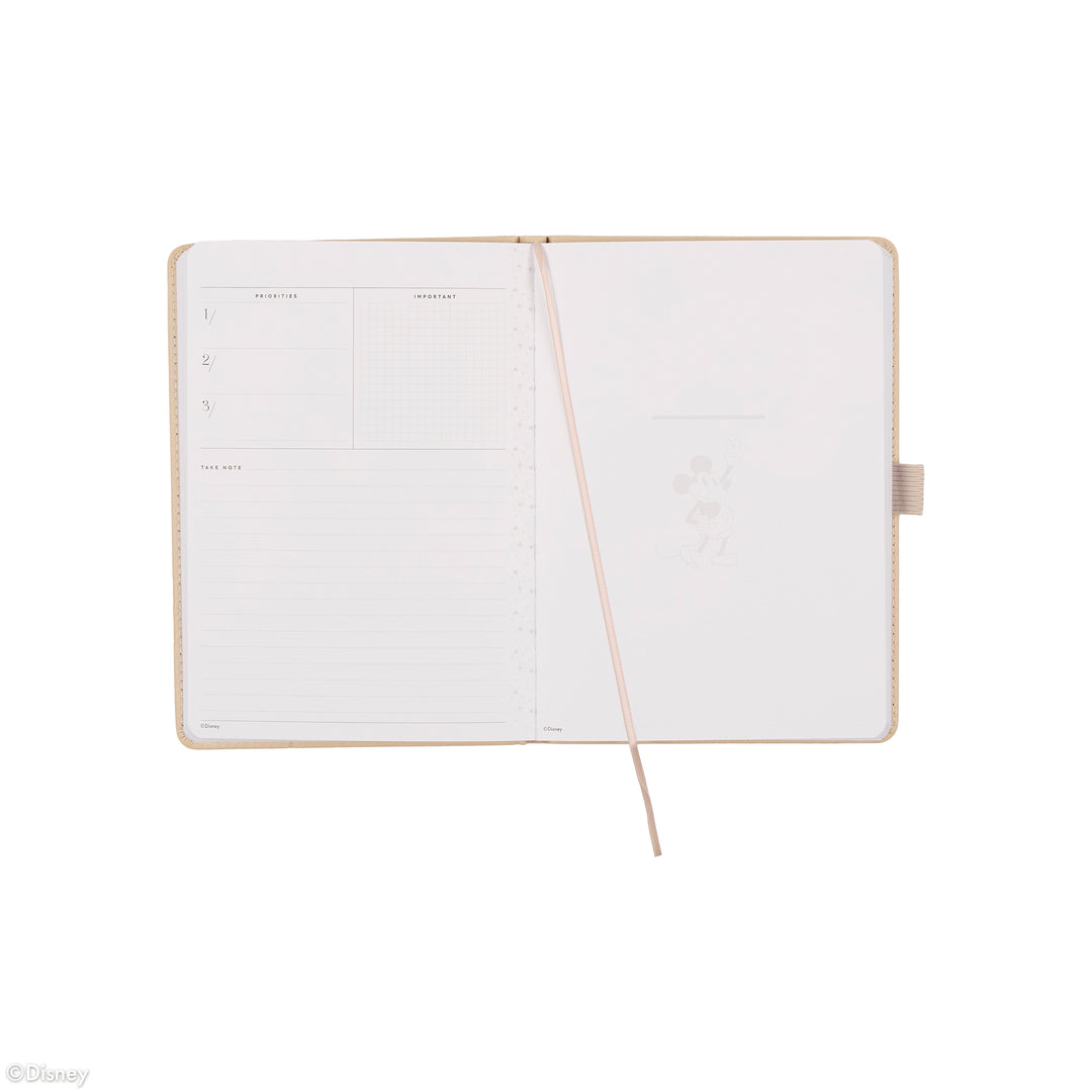 Undated Premium Ivory Disney Mickey Mouse Book Bound Planner
