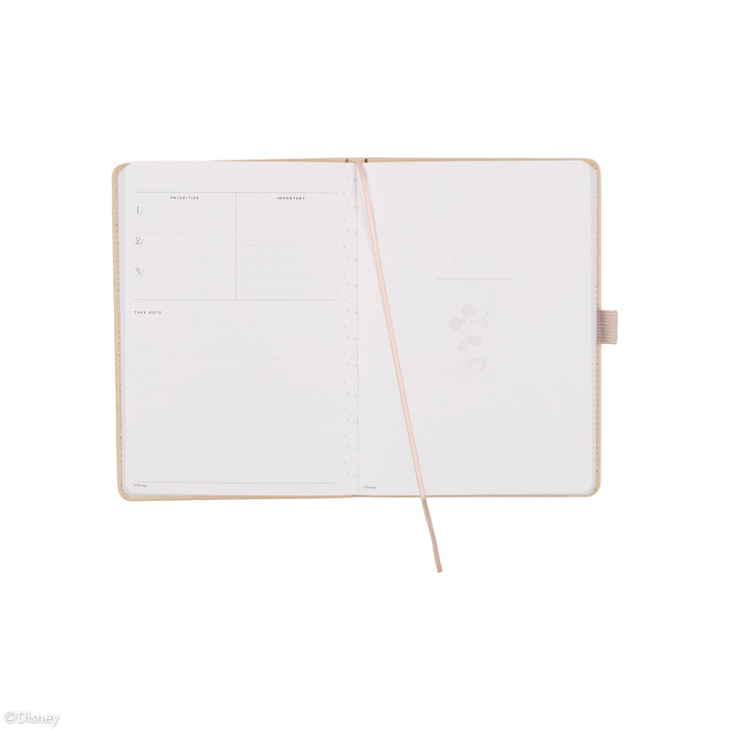 Undated Premium Ivory Disney Mickey Mouse Book Bound Planner - Small Dashboard Layout - 12 Months