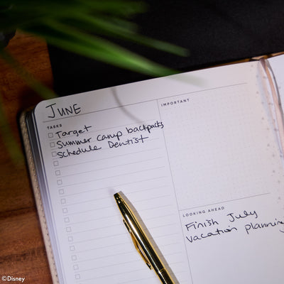 Undated Premium Ivory Disney Mickey Mouse Book Bound Planner - Small Dashboard Layout - 12 Months