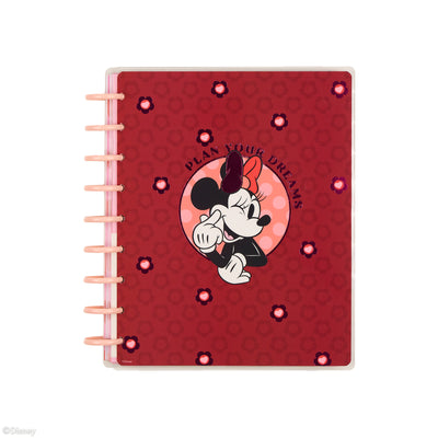 Undated Disney Minnie Mouse Bow Happy Customizable Planner - Classic Dashboard Layout - 12 Months