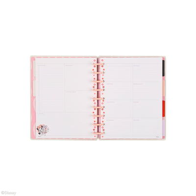 Undated Disney Minnie Mouse Bow Happy Customizable Planner - Classic Dashboard Layout - 12 Months