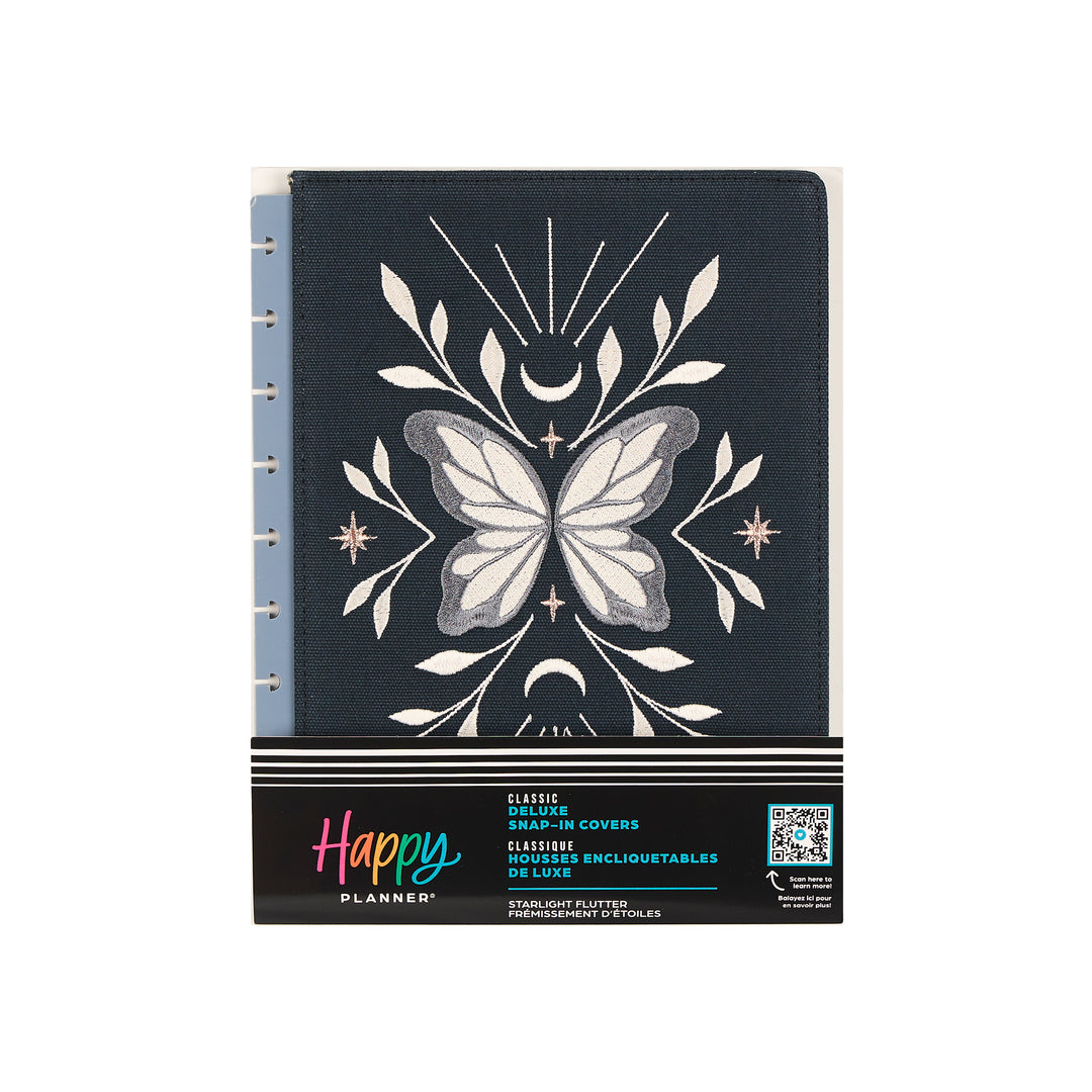 happy✳︎ Starlight Flutter - Embroidered Snap In Classic Planner Cover