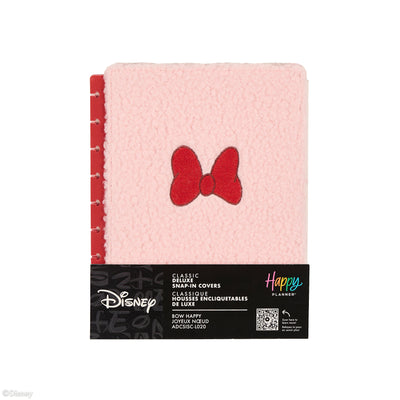 Disney Minnie Mouse Bow Happy - DELUXE Sherpa Snap In Classic Planner Cover