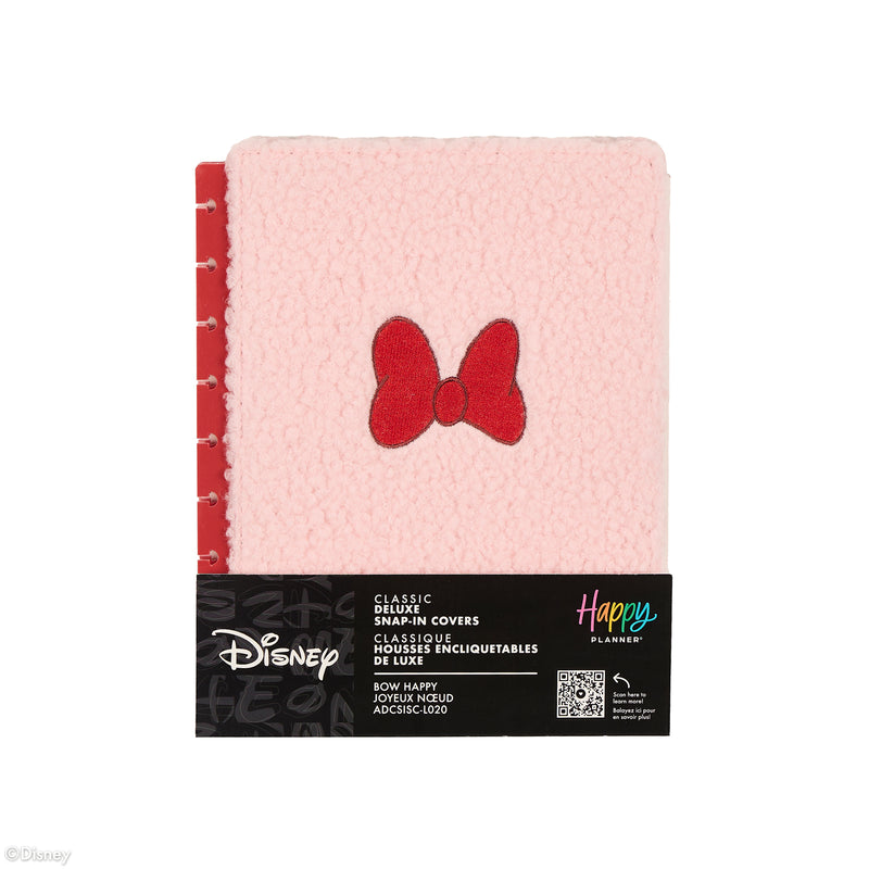 Disney Minnie Mouse Bow Happy - DELUXE Sherpa Snap In Classic Planner Cover