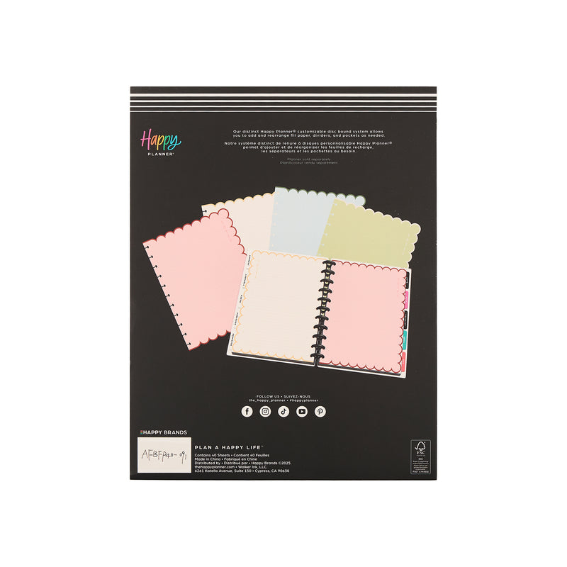 Café Coquette - Scalloped Edge Dotted Lined Big Filler Paper - 40 Sheets