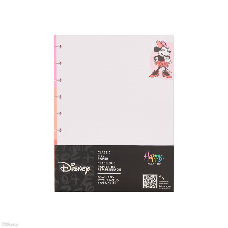Disney Minnie Mouse Bow Happy - Dot Lined + Dot Grid Classic Filler Paper - 40 Sheets