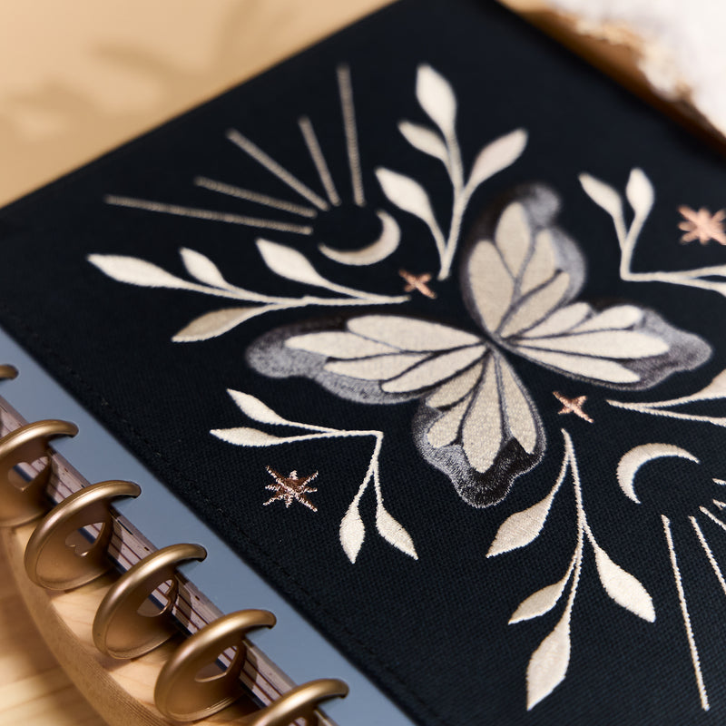 Starlight Flutter - Embroidered Snap In Classic Planner Cover