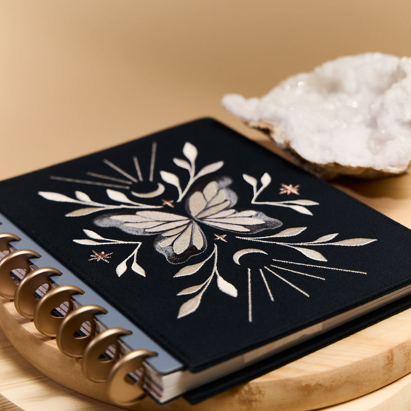 Starlight Flutter - Embroidered Snap In Classic Planner Cover