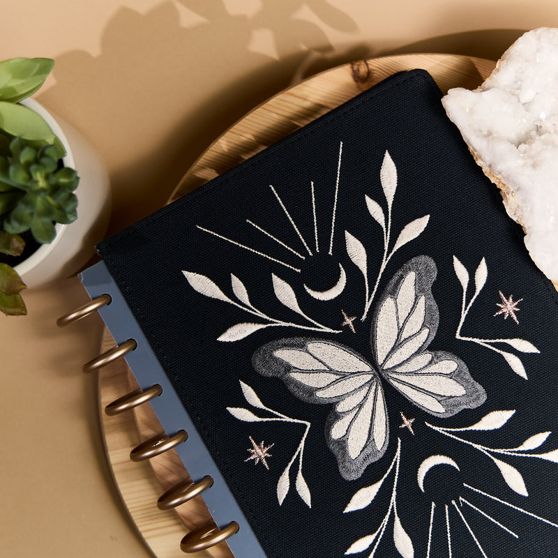 Starlight Flutter - Embroidered Snap In Classic Planner Cover