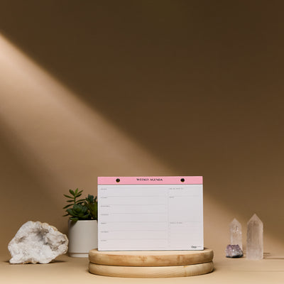 Blushed - Gilded Edge Undated Weekly Desktop Calendar