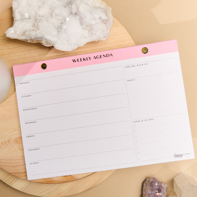 Blushed - Gilded Edge Undated Weekly Desktop Calendar