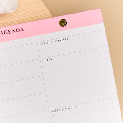 Blushed - Gilded Edge Undated Weekly Desktop Calendar