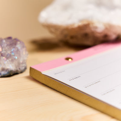 Blushed - Gilded Edge Undated Weekly Desktop Calendar