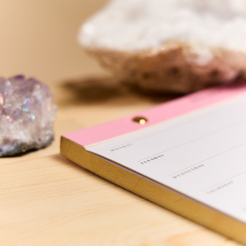 Blushed - Gilded Edge Undated Weekly Desktop Calendar