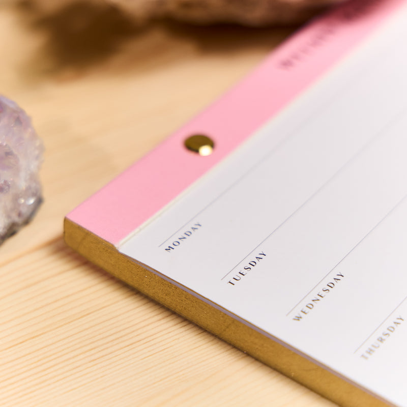 Blushed - Gilded Edge Undated Weekly Desktop Calendar