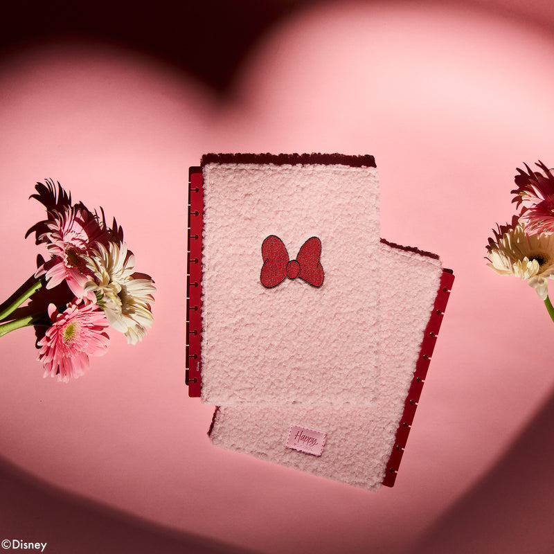 Disney Minnie Mouse Bow Happy - DELUXE Sherpa Snap In Classic Planner Cover