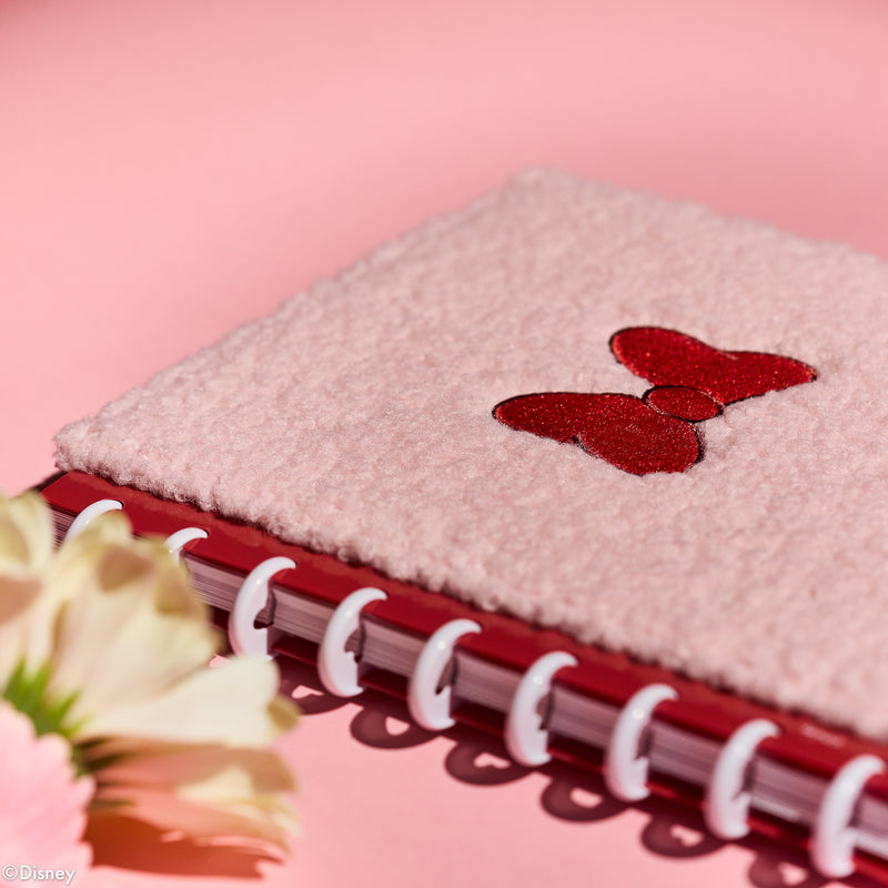 Disney Minnie Mouse Bow Happy - DELUXE Sherpa Snap In Classic Planner Cover