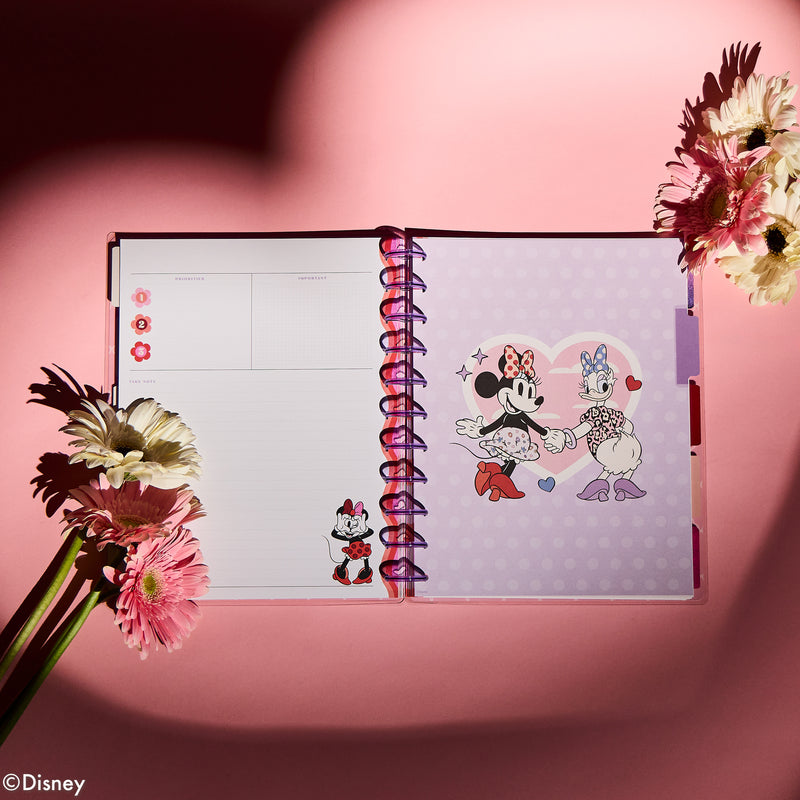 Undated Disney Minnie Mouse Bow Happy Customizable Planner - Big Horizontal Layout - 12 Months