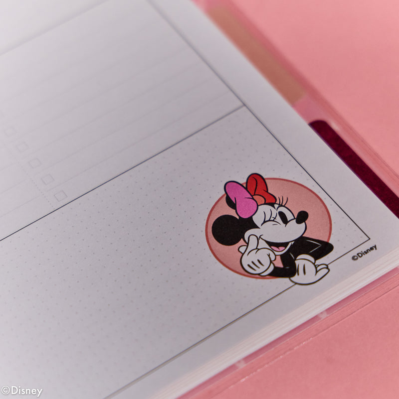 Undated Disney Minnie Mouse Bow Happy Customizable Planner - Big Horizontal Layout - 12 Months