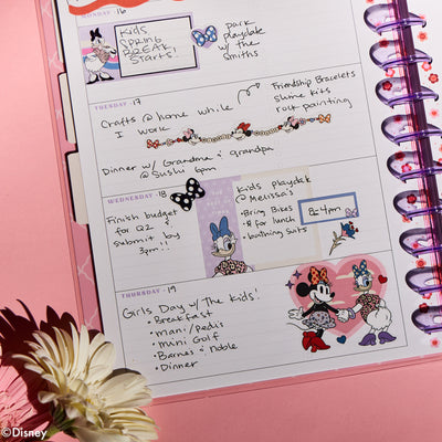 Undated Disney Minnie Mouse Bow Happy Customizable Planner - Big Horizontal Layout - 12 Months